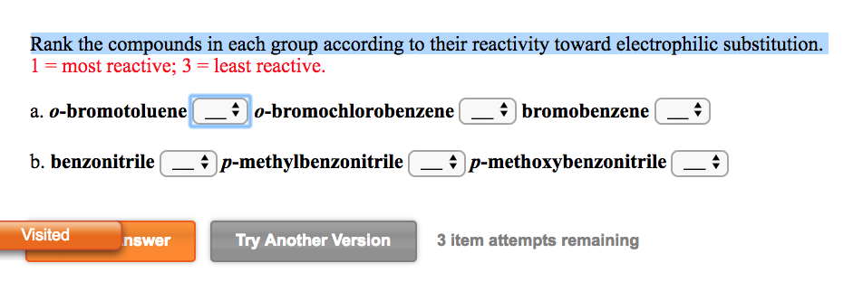 Solved Rank the compounds in each group according to their | Chegg.com
