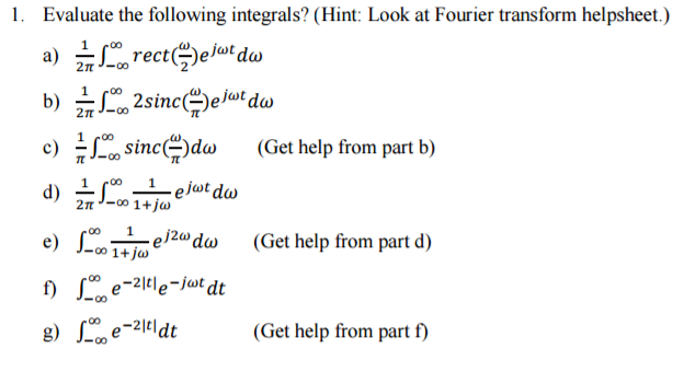 Solved Evaluate the following integrals a 1 2 pi Chegg