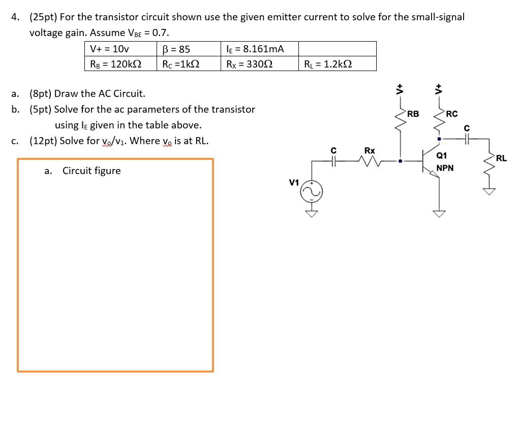 For The Transistor Circuit Shown Use The Given 3368