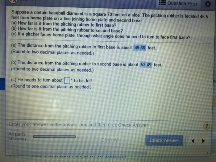 Solved Suppose a certain baseball diamond is a square 70