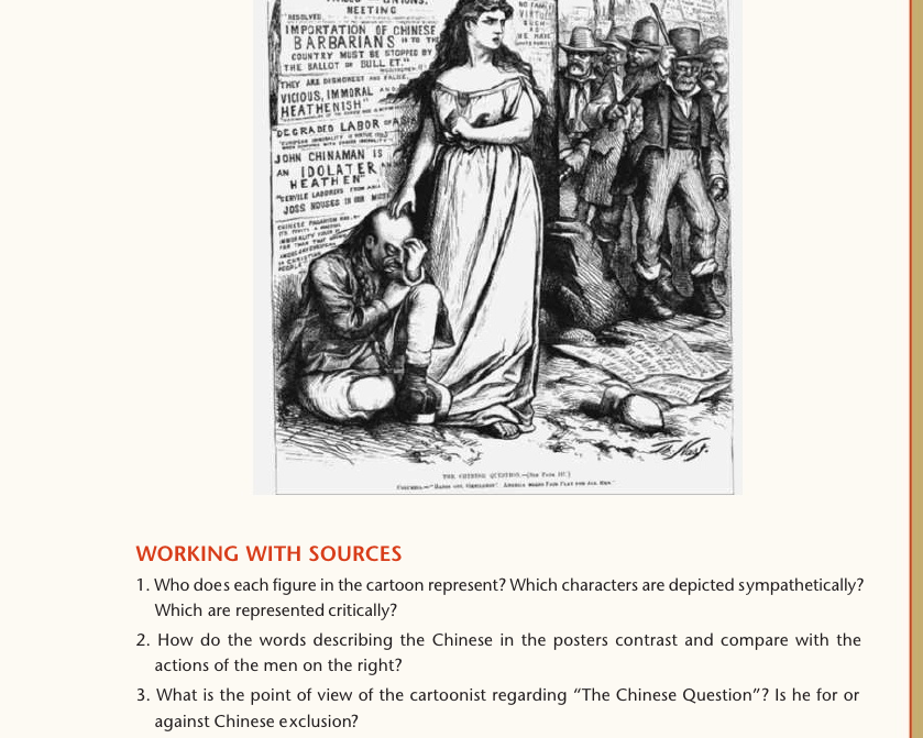 Who does each figure in the cartoon represent Which