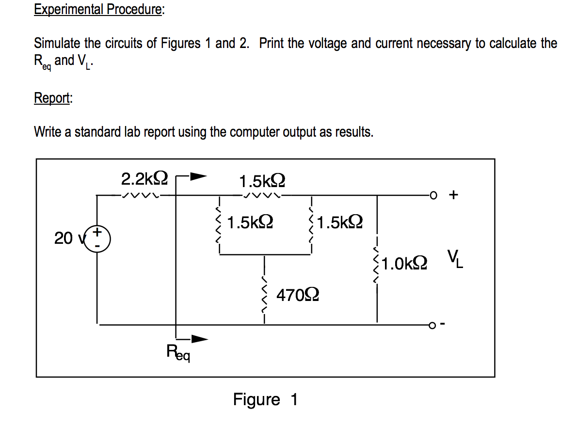 Solved Experimental Procedure; Simulate the circuits of | Chegg.com