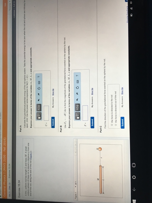 Solved Calculate the gravitational potential energy of the