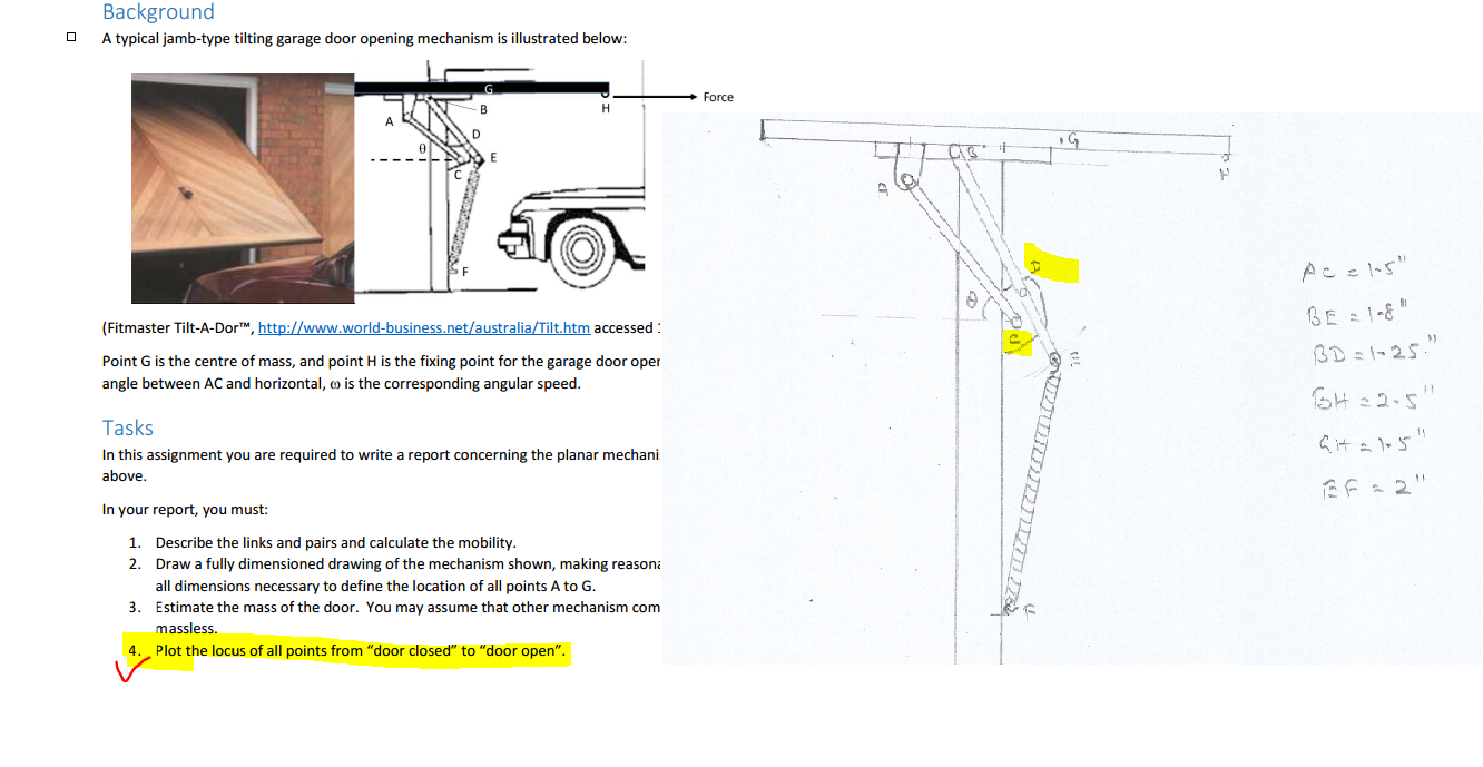 Solved A typical jambtype tilting garage door opening
