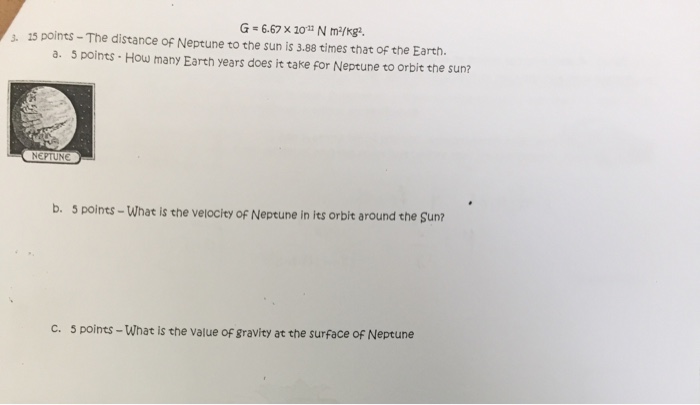 6.67 X 10 Puissance - 11 Solved: G=6.67 X 10^-11 N M^2/kg^2 3. The Distance Of Nept... | Chegg.com