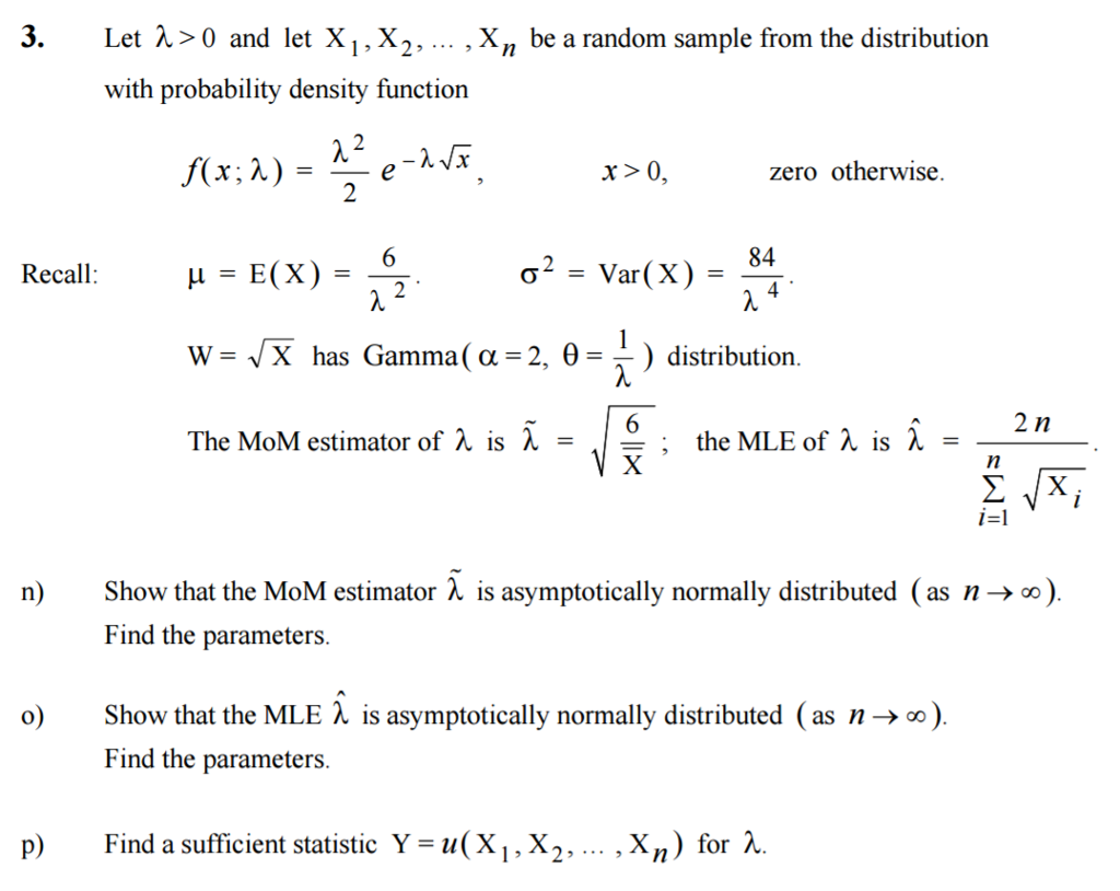 Let lambda > 0 and let X_1, X_2,, X_n be a random