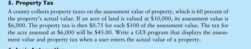 Solved 5. Property Tax A County Collects Property Taxes On | Chegg.com