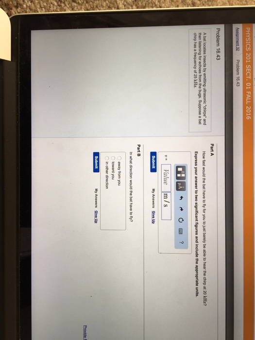Solved A bat locates insects by emitting ultrasonic "chirps"