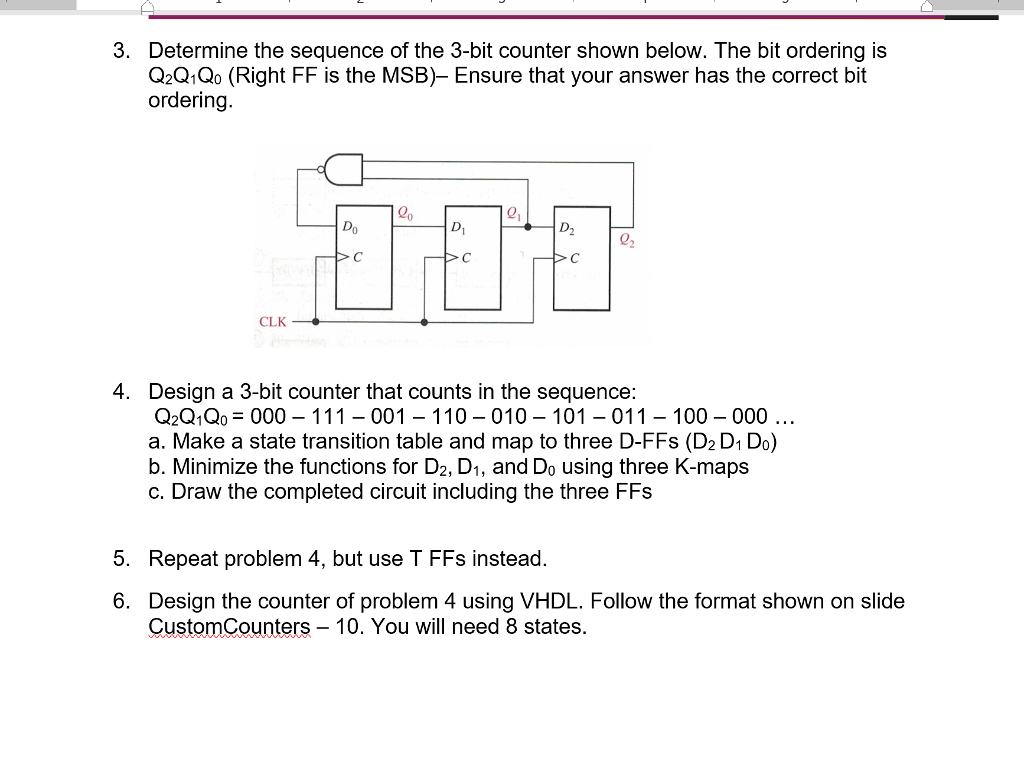 Solved Refer to the 3-bit Asynchronous Ripple Counter | Chegg.com