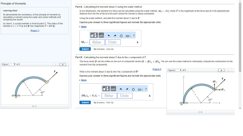 Solved Principle of Moments Part A Calculating the moment | Chegg.com