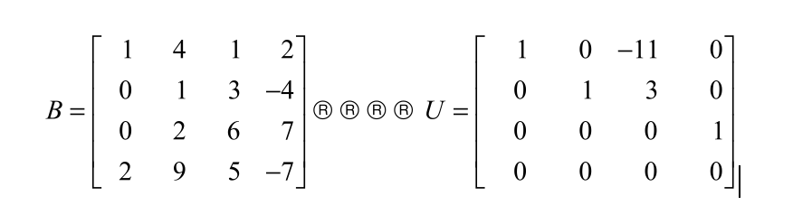 Solved Given matrixB and its reduced row echelon form U? can | Chegg.com