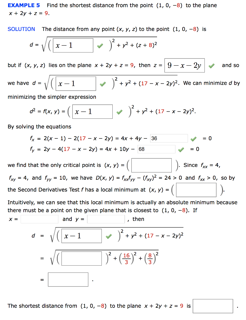 Solved EXAMPLE 5 Find The Shortest Distance From The Point | Chegg.com