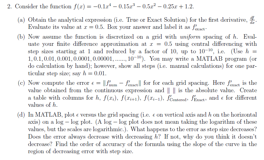 Solved 2. Consider the function f(x) | Chegg.com