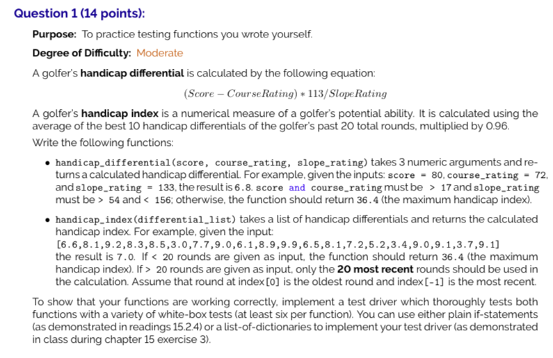 Solved Question 1 (14 points) you wrote yourself Purpose