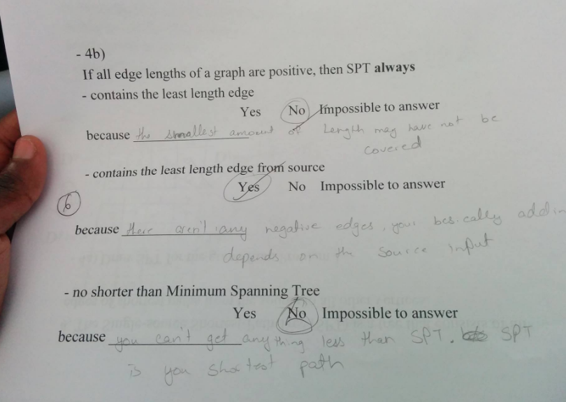 Solved if all edge lengths of a graph are positive then SPT