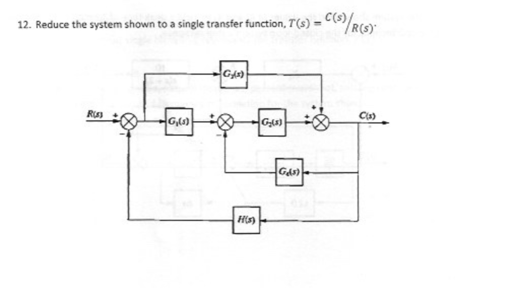 Solved 12. Reduce the system shown to a single transfer | Chegg.com