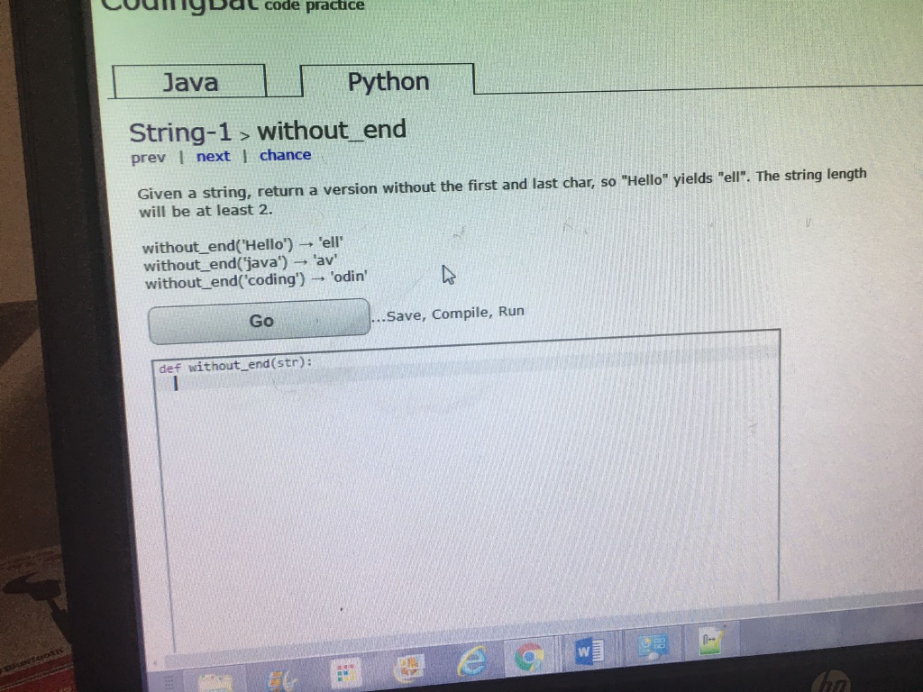 Solved CodingBat Code Practice Java Python String-1 Combo | Chegg.com