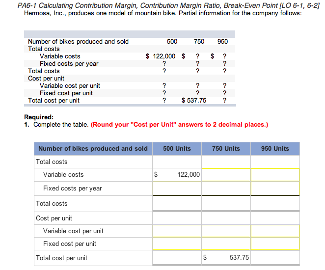 Solved PA6-1 Calculating Contribution Margin, Contribution | Chegg.com