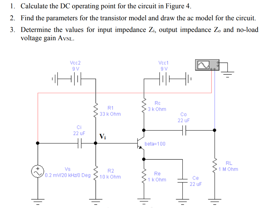 Solved 1 Calculate The Dc Operating Point For The Circuit