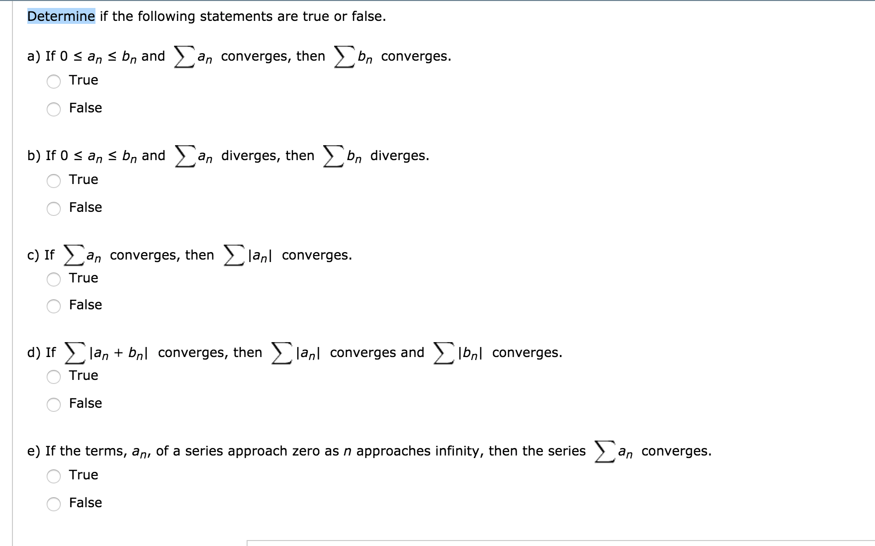 Solved Determine If The Following Statements Are True Or | Chegg.com