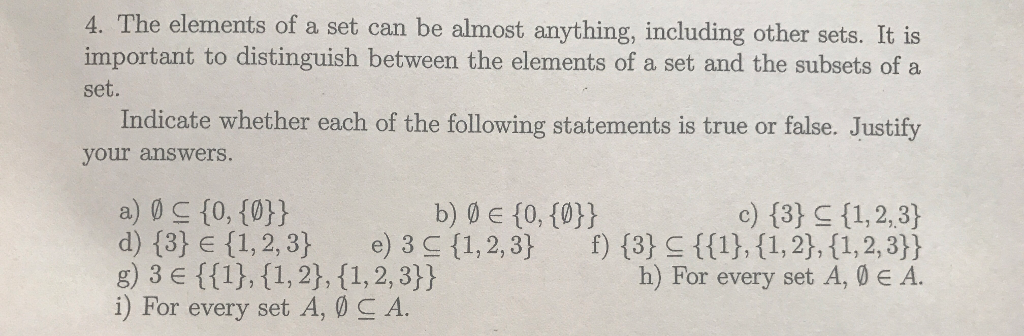 Solved The Elements Of A Set Can Be Almost Anything, | Chegg.com