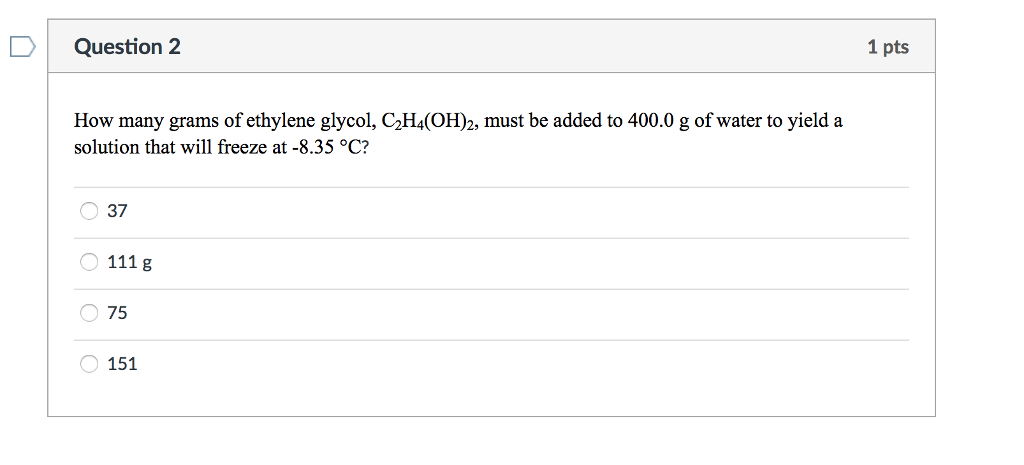 How Many Grams Of Ethylene Glycol