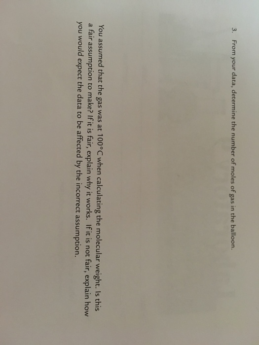 Solved Laboratory 9 The Ideal Gas Law NAME DATE TA