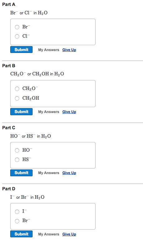 Solved WHICH IS A BETTER NUCLEOPHILE | Chegg.com