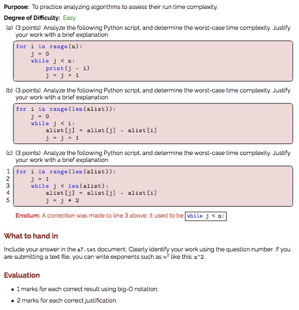 Solved Purpose: To practice analyzing algorithms to assess | Chegg.com