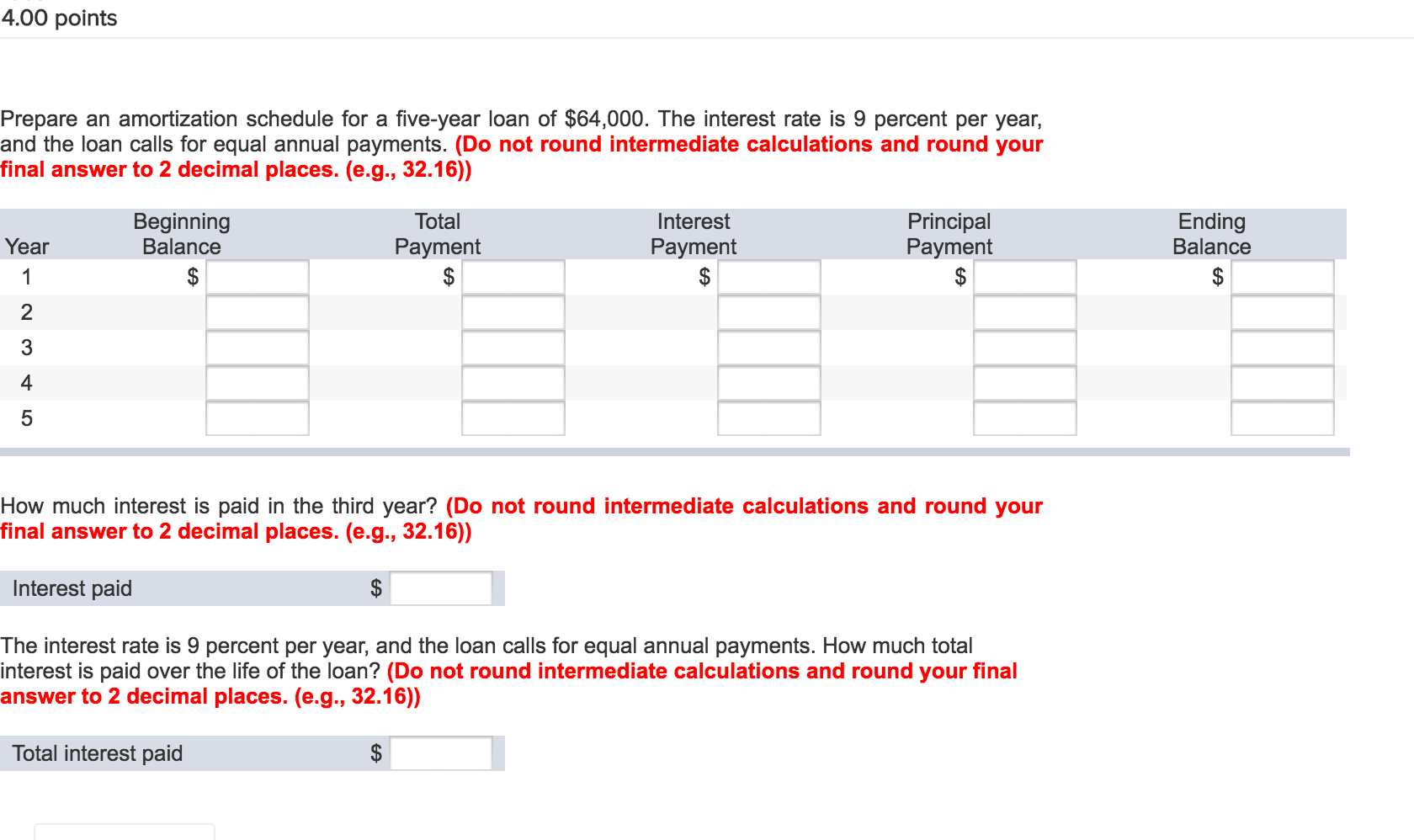 Solved Prepare An Amortization Schedule For A Five year Loan Chegg solved-prepare-an-amortization-schedule-for-a-five-year-loan-chegg