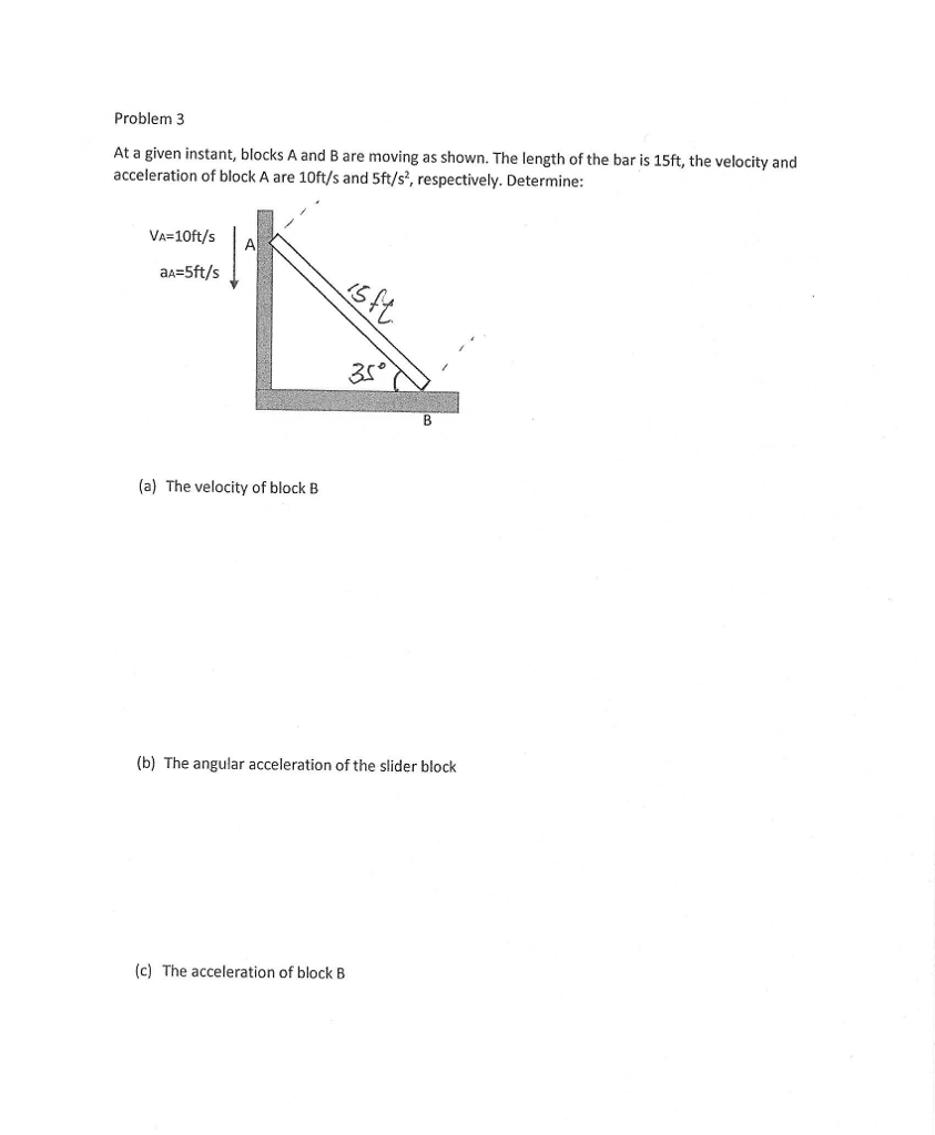 Solved At A Given Instant, Blocks A And B Are Moving As | Chegg.com