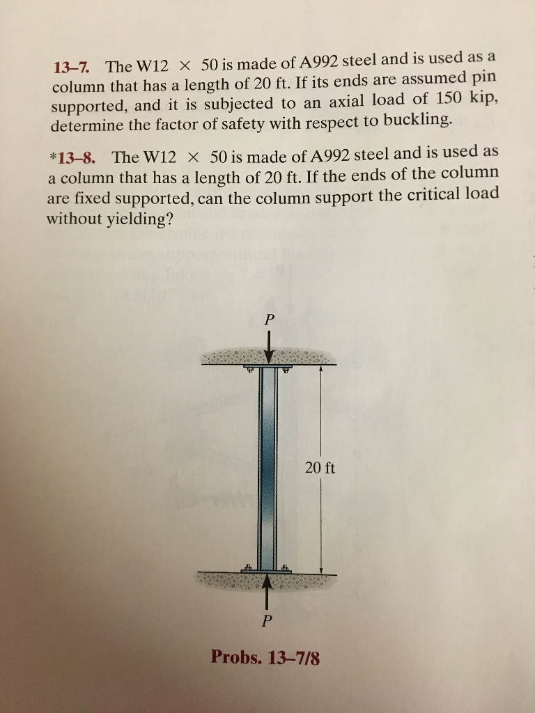 Solved The W12 X 50 is made of A992 steel and is used as a