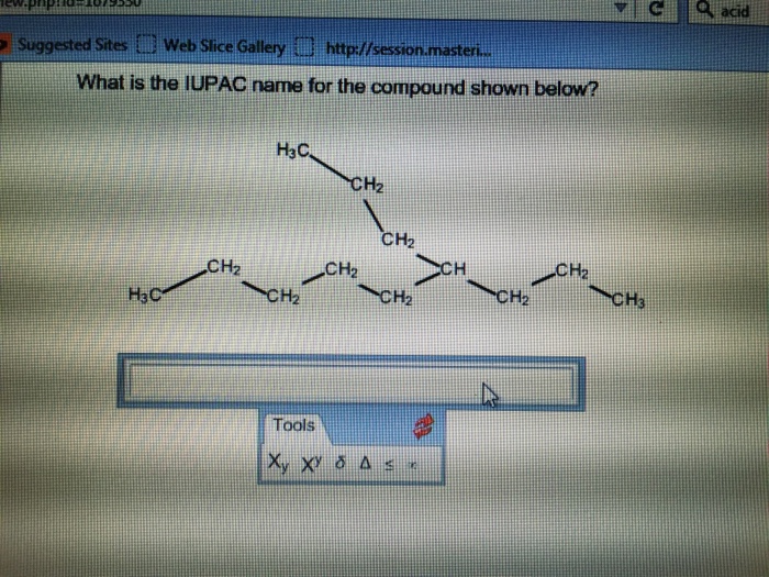 Solved What Is The Iupac Name For The Compound Shown Below Chegg Com