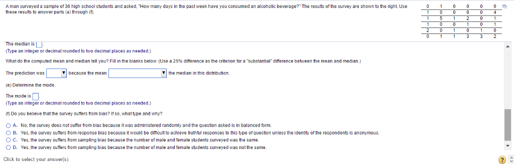 Solved A man surveyed a sample of 36 high school students | Chegg.com