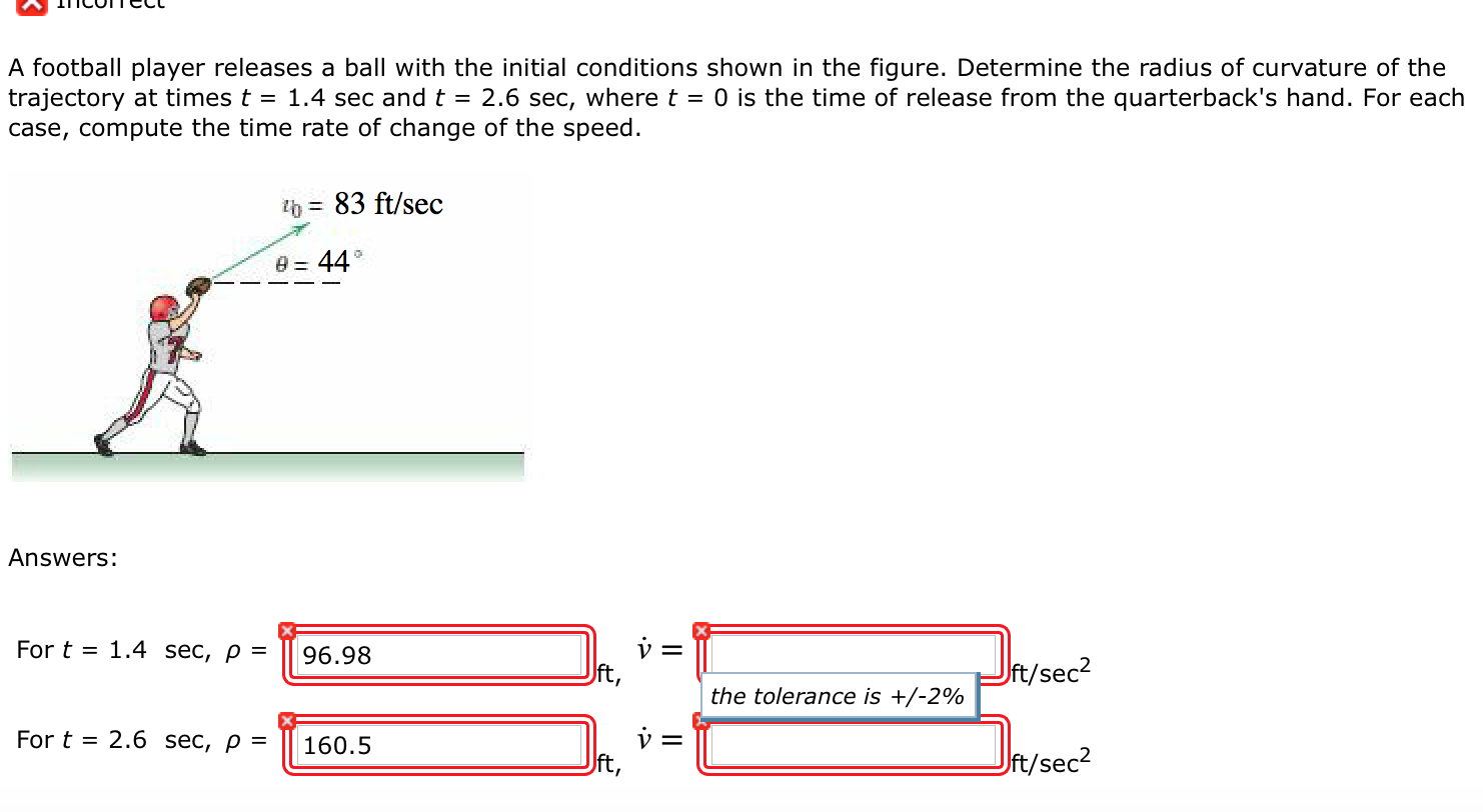 Solved A football player releases a ball with the initial