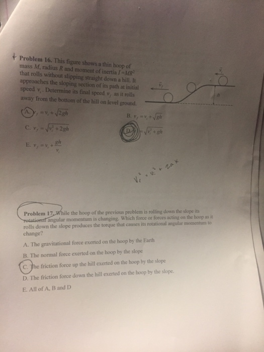 Solved The Figure Shows A Thin Hoop Of Mass M, Radius R, And | Chegg.com