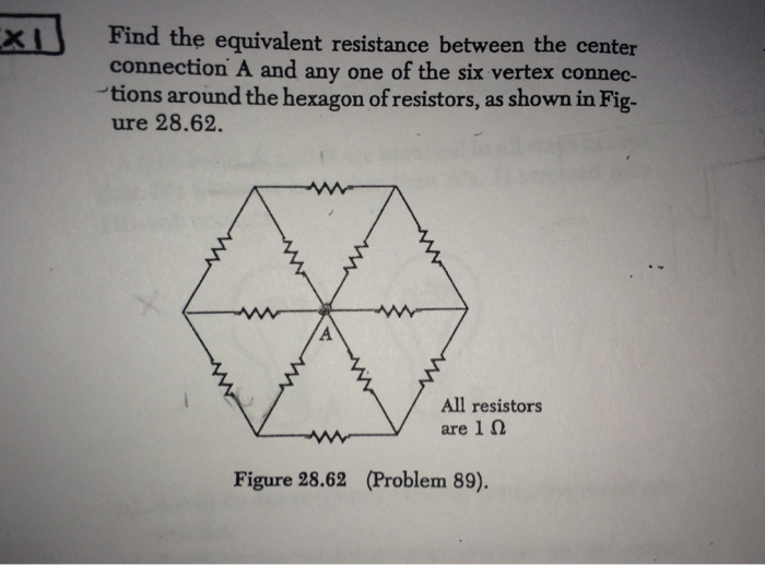 Solved Find the equivalent resistance between the center | Chegg.com