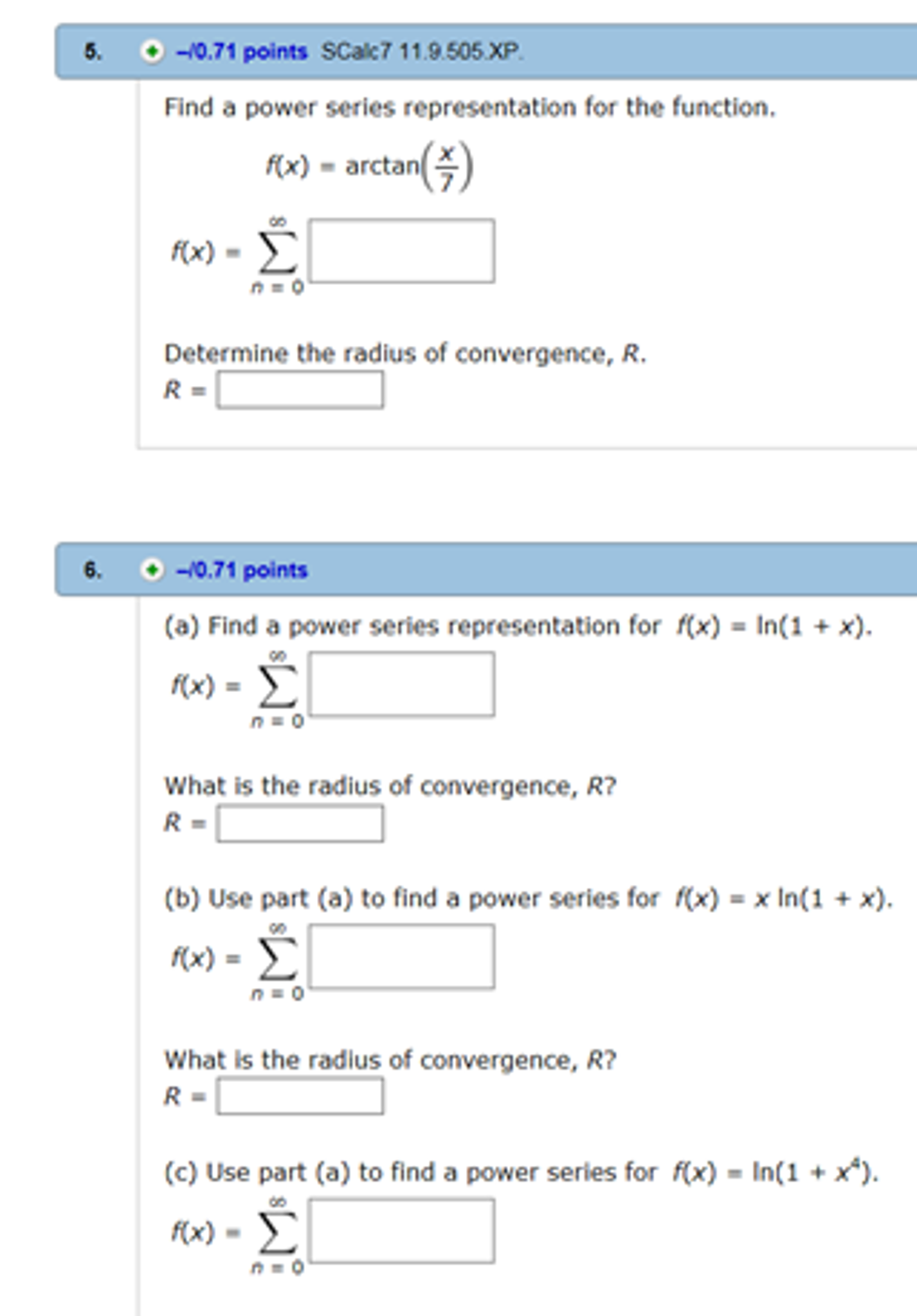 Solved Find the power series representation for the | Chegg.com