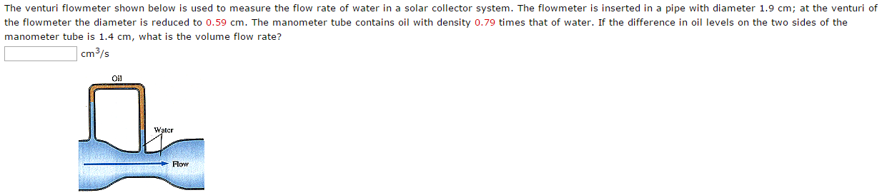 Solved The venturi flowmeter shown below is used to measure | Chegg.com