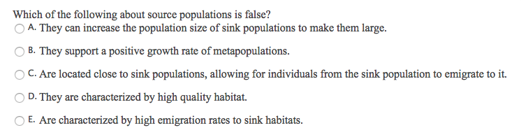 Solved Which of the following about source populations is | Chegg.com