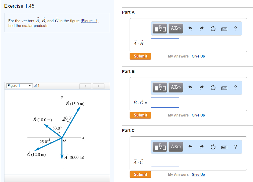 Solved Exercise 1.45 For The Vectors A, B, And C In The | Chegg.com