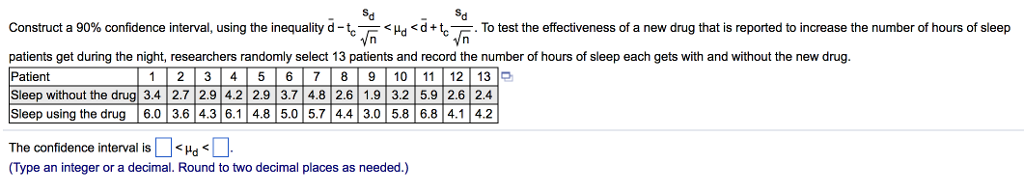 Solved sd sd Construct a 90% confidence interval, using the | Chegg.com