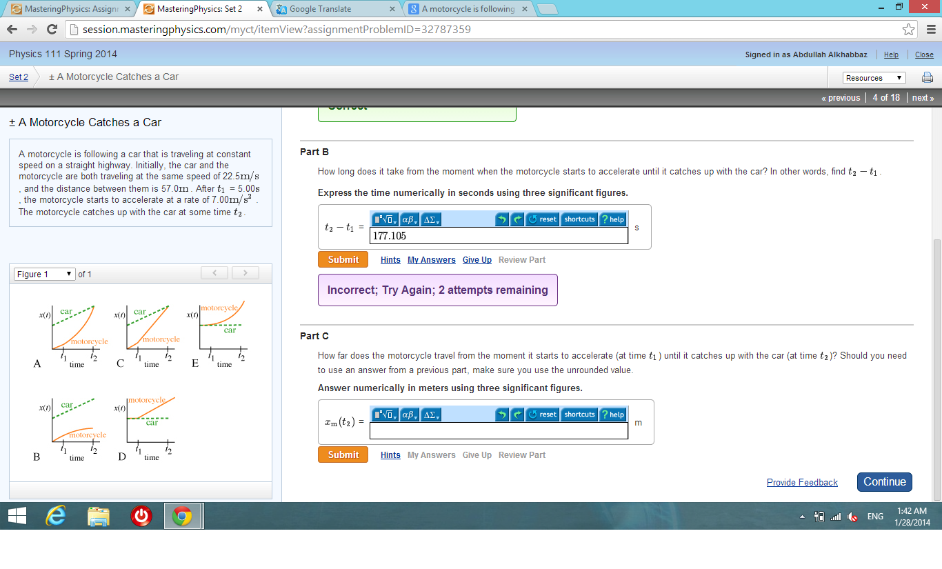 Solved A motorcycle is following a car that is traveling at