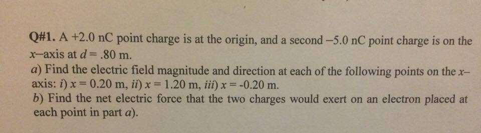 Solved A +2.0 nC point charge is at the origin, and a second | Chegg.com
