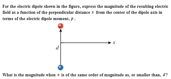 Due To An Electric Dipole Shown In Figure Solved For the electric dipole shown in the figure, express | Chegg.com