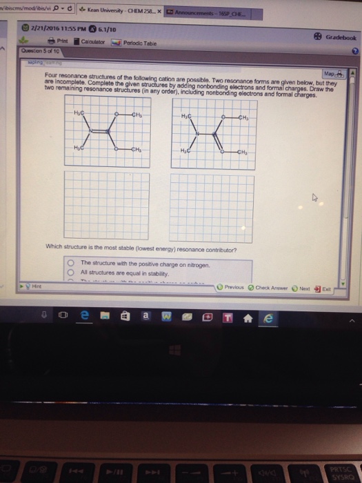 Solved Four resonance structure of the following cation are