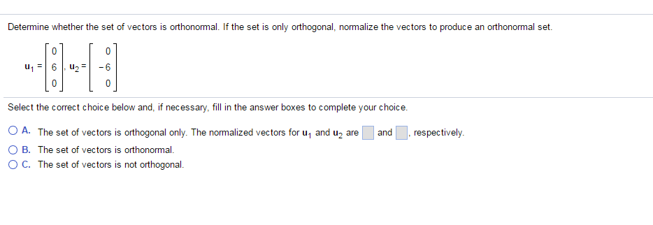 Solved Determine Whether The Set Of Vectors Is Orthonormal