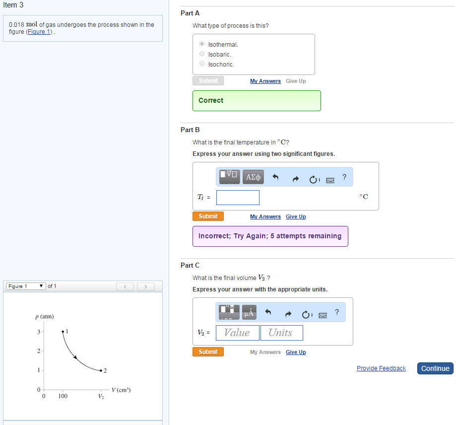 Solved Item 3 0.018 Mol Of Gas Undergoes The Process Shown | Chegg.com