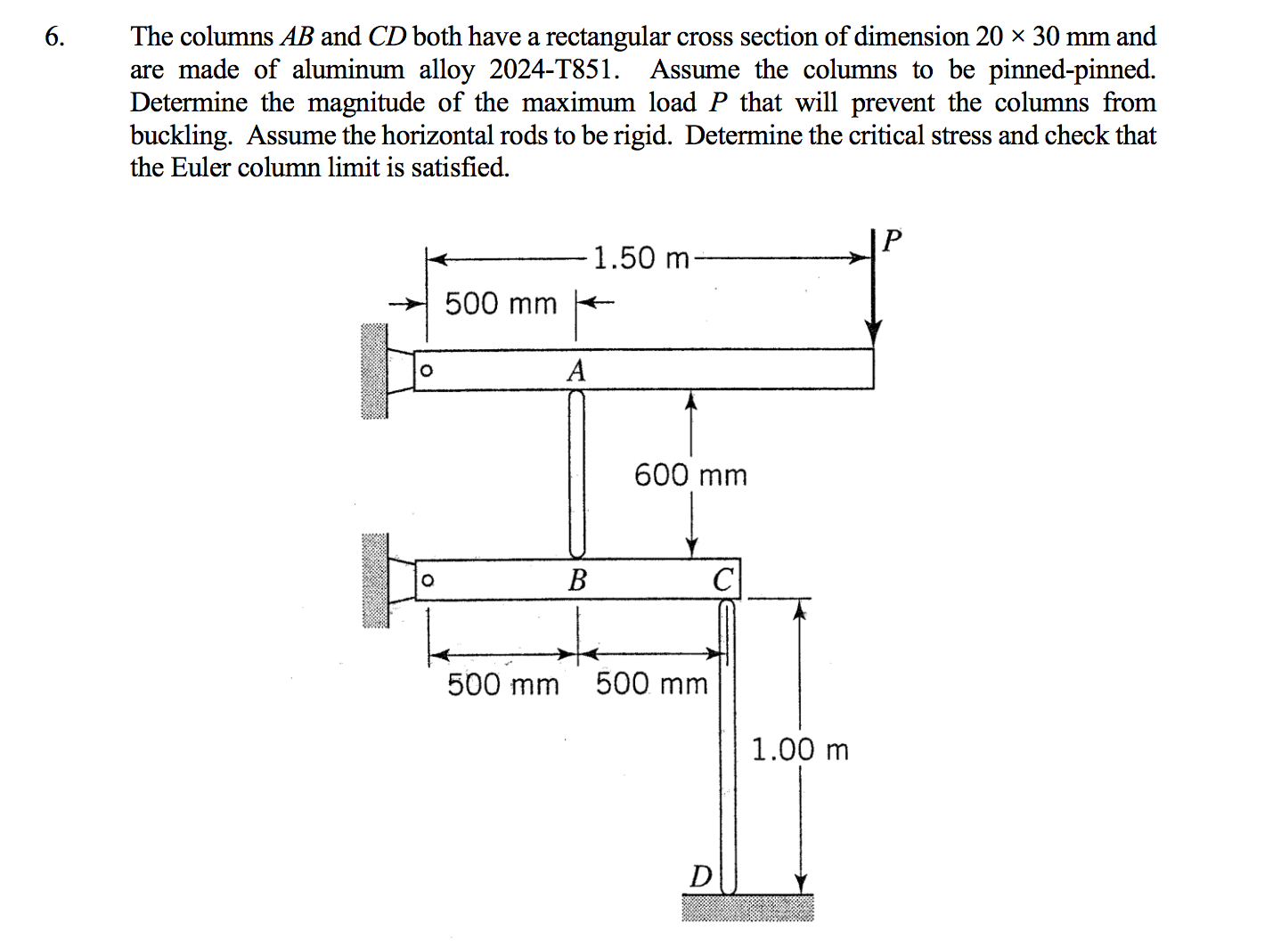 Solved 6. The columns AB and CD both have a rectangular | Chegg.com