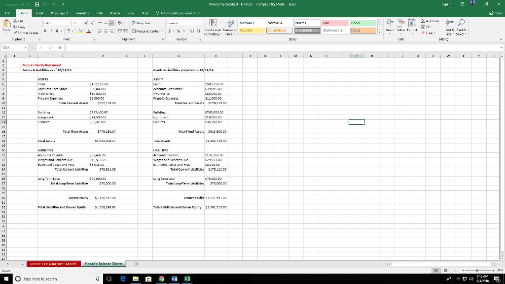 Solved Moore's Spreaesheet-Hnal 3) Compabblry Mode Exce | Chegg.com